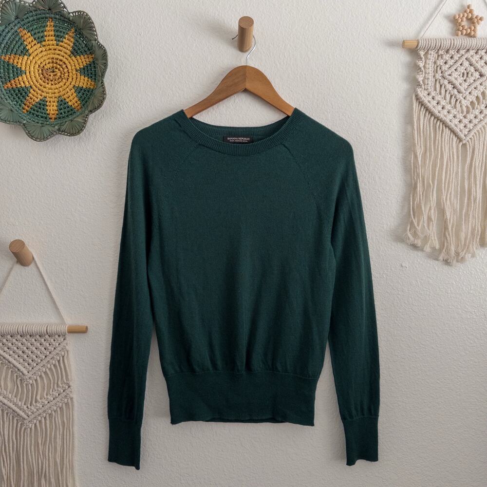 Banana Republic Green 100% Merino Wool Sweater Size Small